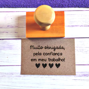 Carimbo 6x4 - Muito obrigado pela confiança em meu trabalho!