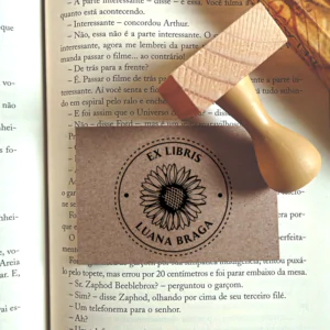 Carimbo 4x4 - Ex Libris- Girassol