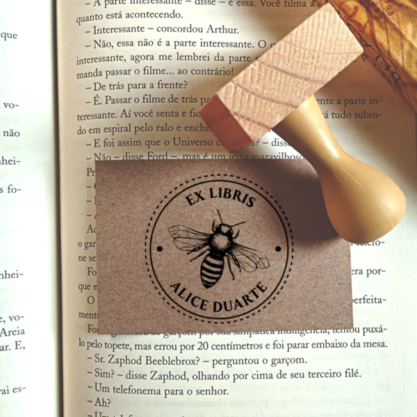 Carimbo 4x4 - Ex Libris - Abelha